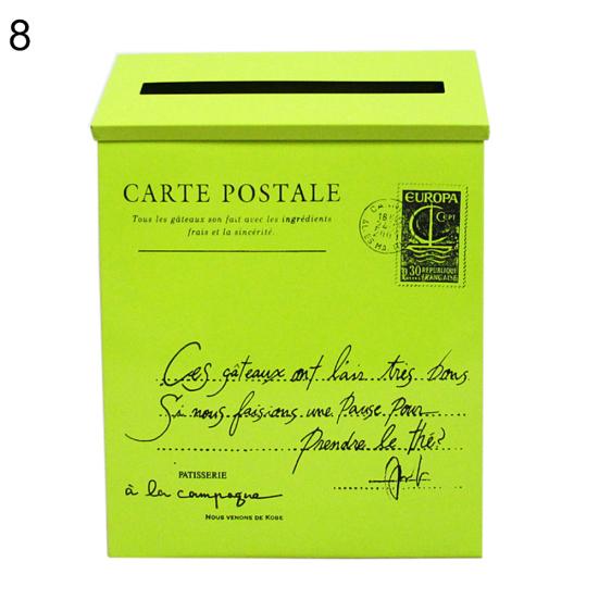 Retro Metal Wall Mounted Mailbox Bucket Newspaper Letter Box Post Garden Decor