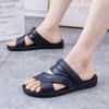 Fashion Men Summer Slip on Sandals Non Slip Open Toe Casual Comfortable Trendy Buckle PVC Flip Flops