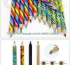 In-Stock Large Barrel 4-in-1 Rainbow Magic Colored Pencils with Thick Core.