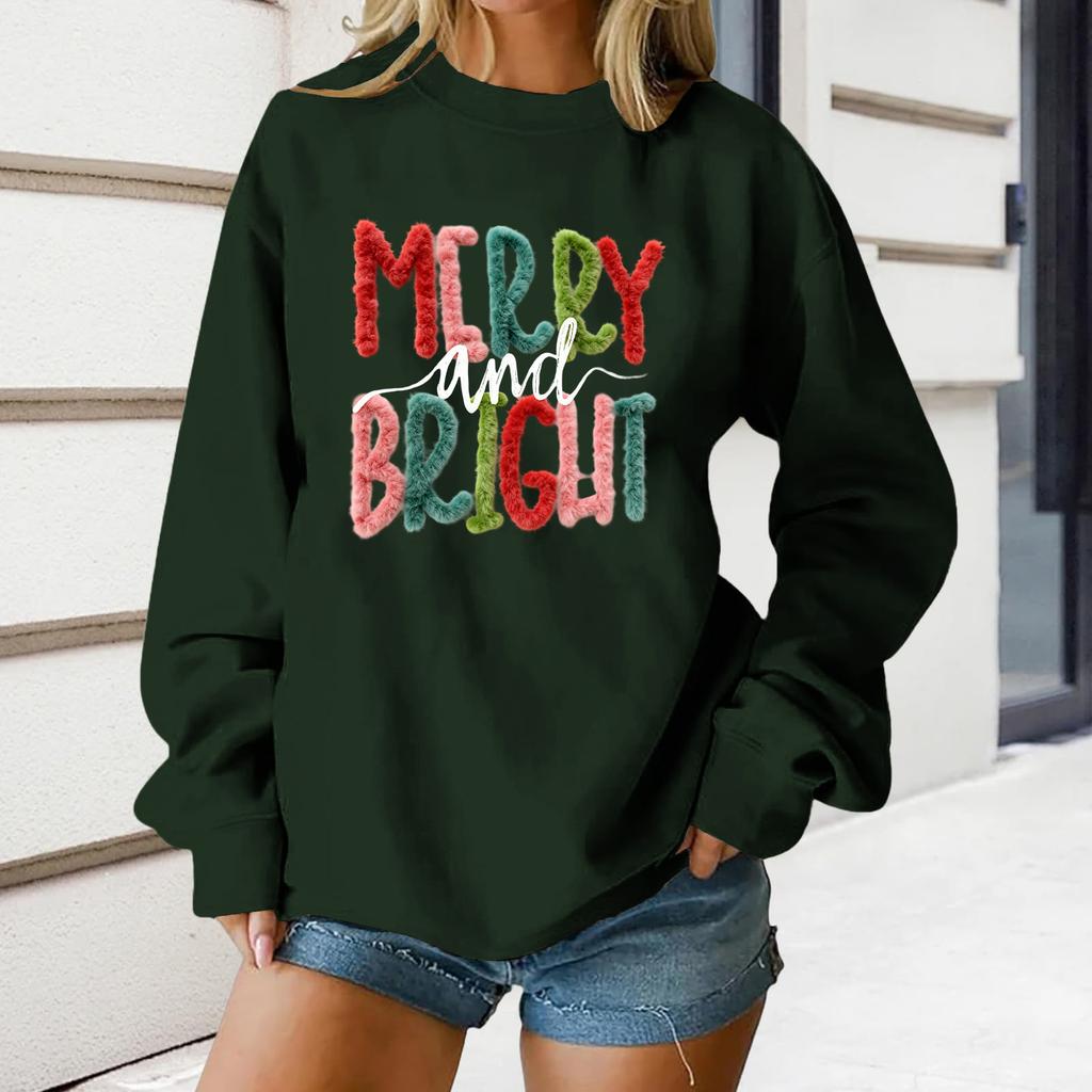 Women's Loose Comfortable Casual Fashionable Character Printing Round Neck Long Sleeved Sweatshirt
