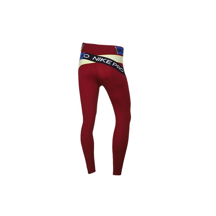 Nike One Luxe Dri-FIT Logo Cross Elastic Band Tight Shark Fitness Pants Women Pants Dark-Red CJ3386-677