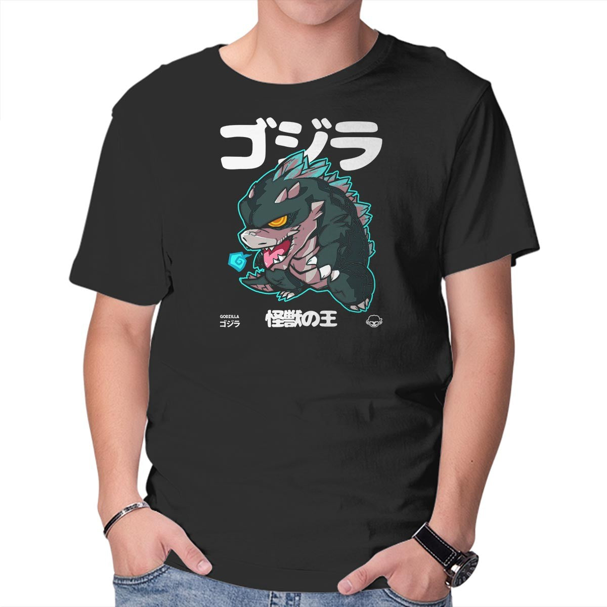 Unisex Crew Neck T-Shirt Chibi Kaiju King Graphic Short Sleeve Casual Tee M