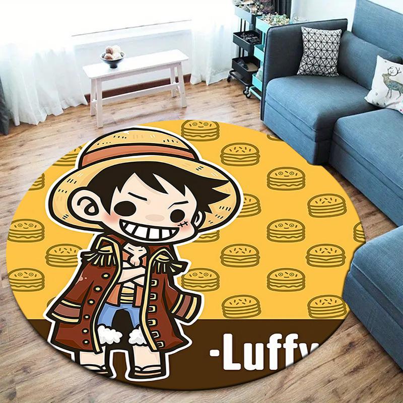 One Piece Monkey D Luffy Round Area Rug Carpet Rug For Living Room Bedroom Sofa Playroom Decor Nonslip Floor Mat