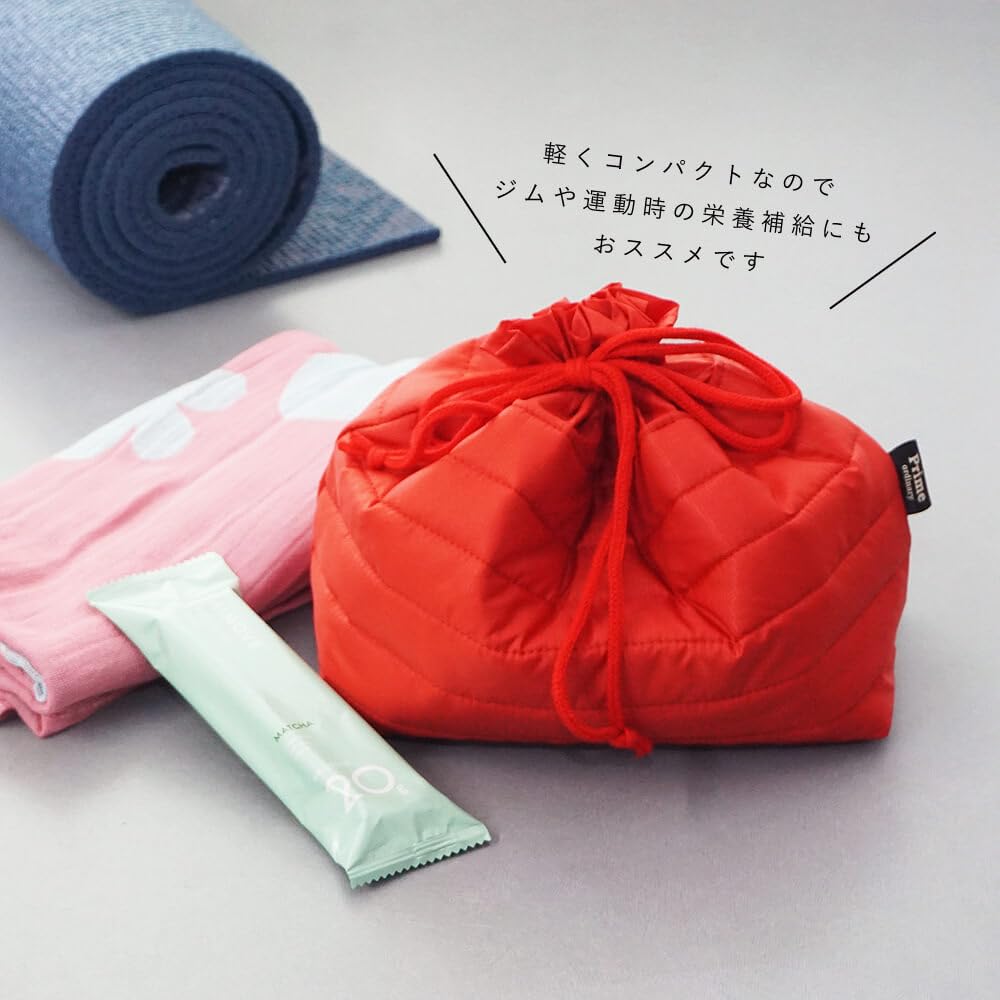 Padou Ecorip Cooler Drawstring Large Made with Recycled Lunch Bento Insulates and Keeps Food Cold and Made In Japan Bag, (Dark Gray), Water-Repellent,