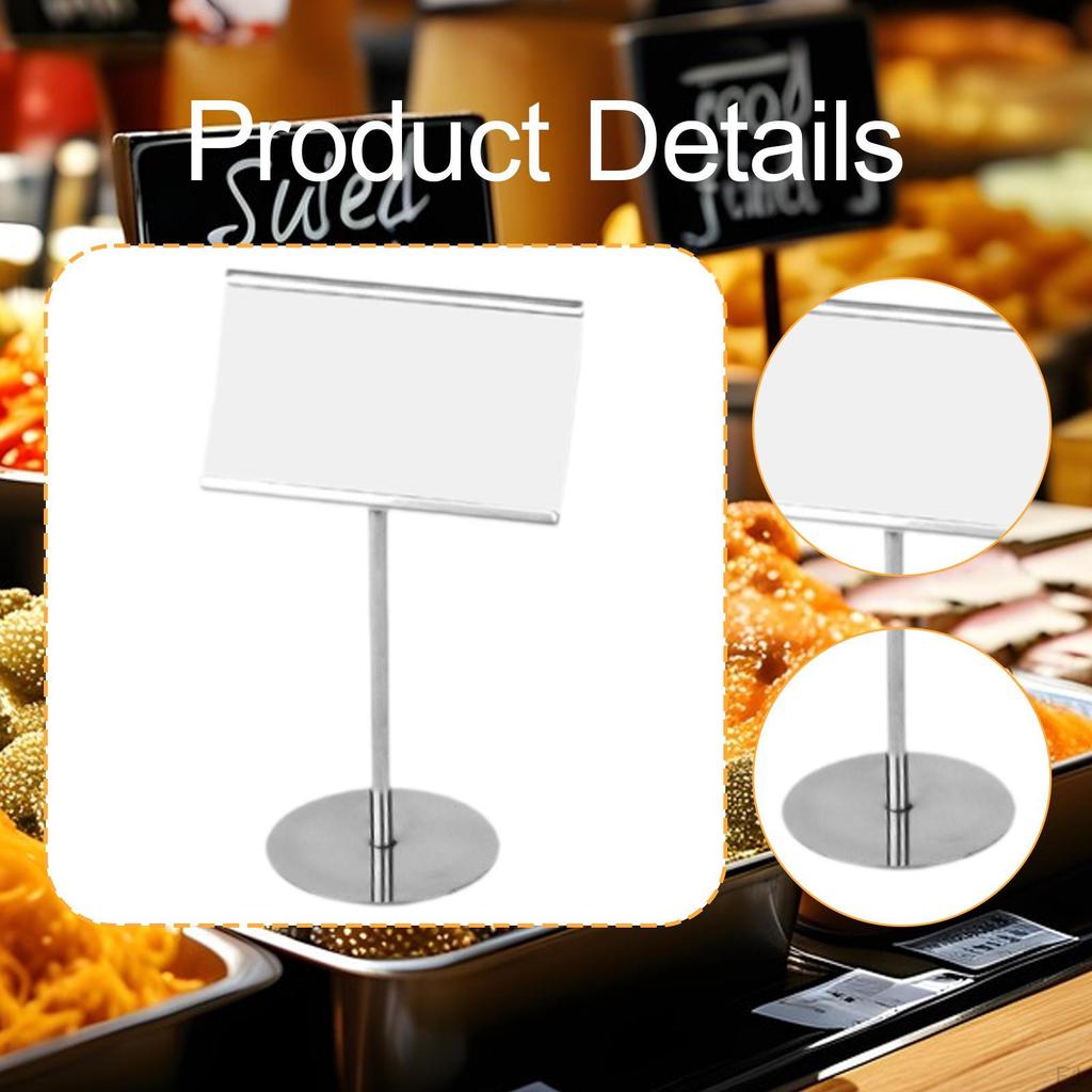 Business Card Holder Name Holders Stainless Steel Sign Number Stands for Buffet Party