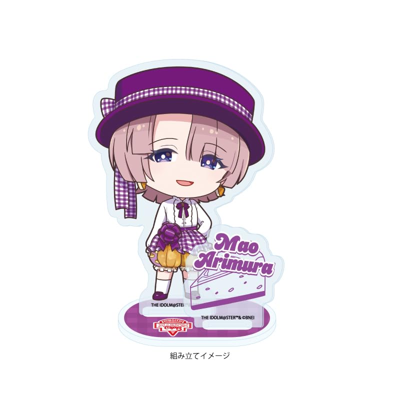 Gakuen Idolmaster 04 Arimura Mao Crepe Dress Ver. [Mini Character Illustration] Acrylic Stand Plate