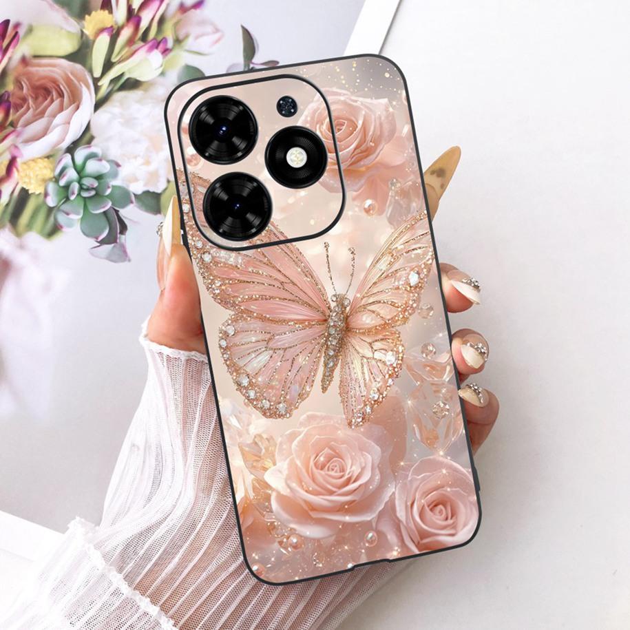 For Tecno Spark Go 2024 Case Spark 20 20C Shockproof Cover Fashion Butterfly TPU Soft Silicone Phone Shell For Tecno Pop 8 Funda