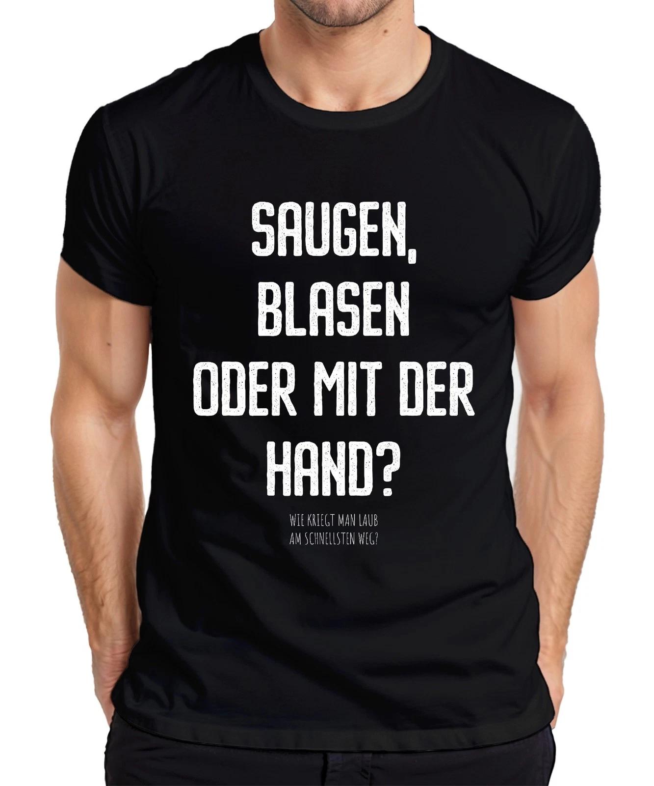 Saugen Blasen oder mit der Hand Laub weg? Laubsauger Laubbläser Herren T-Shirt XXXXL