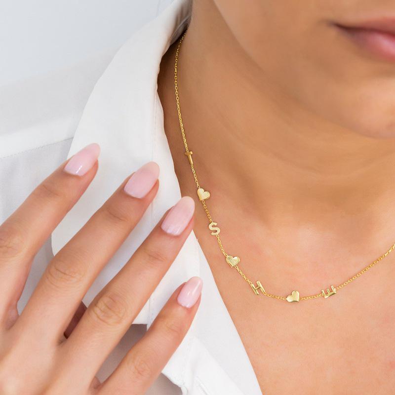 Personalized Stainless Steel Letter Necklace - 18K Gold-Plated Titanium Steel for Women