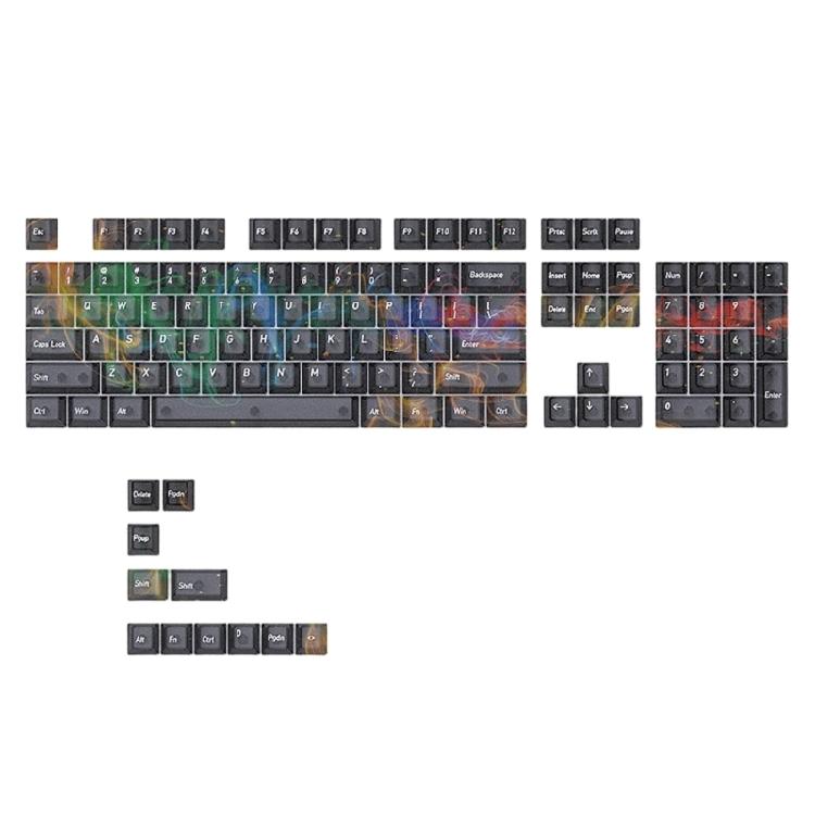 115 Key Full Set Clear PC Keycaps With Coating Dye-sublimation Keycap Enhances Durability And Light Diffusions