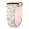 Embossed Floral Silicone Apple Watch Strap: Unisex, Sports, Two-Tone, Infinity Buckle.