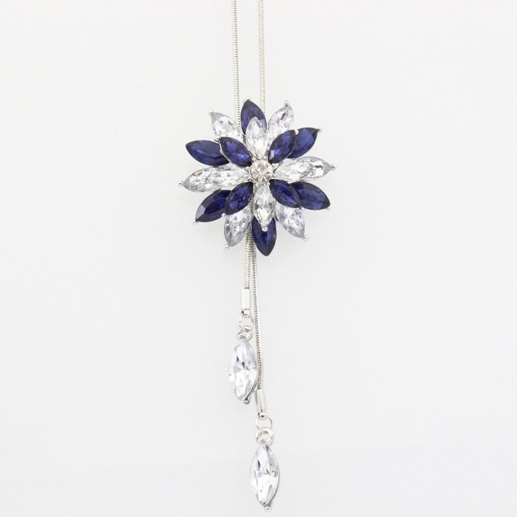 

Женское ожерелье с горным хрусталём синий/белый