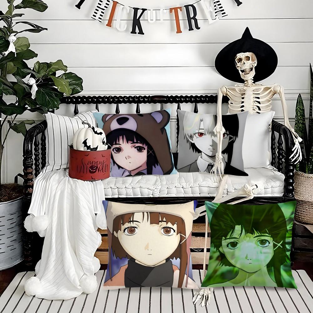 Anime Serial Experiments L-Lain Pillow Case Printing Pillowcase Living Room Sofa Cushion Cover Bedroom Room Decor