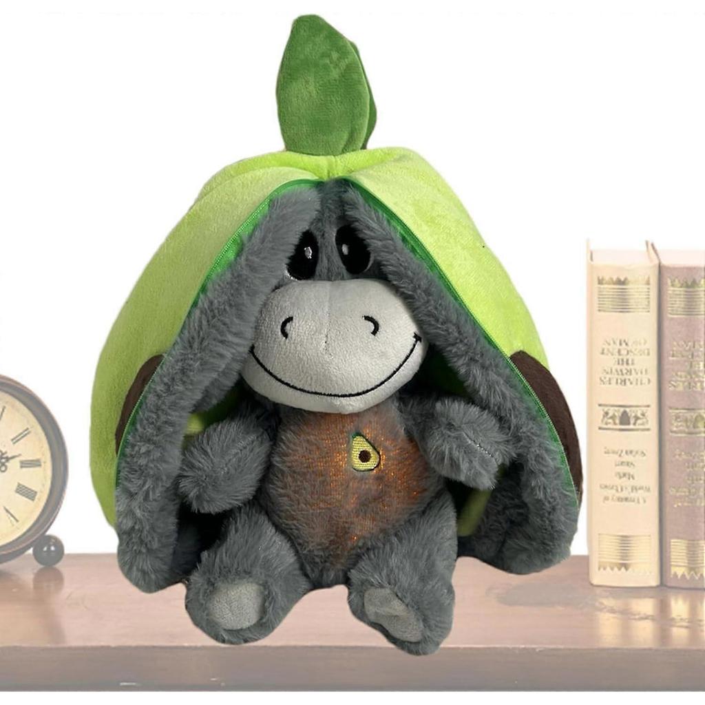 Breathable Sleep Buddy – Interactive Cuddle Buddy  Cartoon caricature, soothing animal plush toy with breathing motion lights green