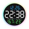 Led Clock Calendar Temperature Clock 25.5*25.5*3cm LED Wall Clock Memory Function Temperature Display Brightness Adjustment