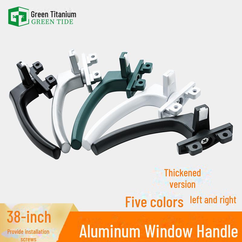 38-Type Aluminum Alloy Window Handle with 7-Shaped Lock Buckle for Doors, Casements, and Curtains