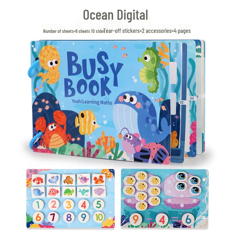 Children's Educational Busy Book Set: Cartoon Sticker and Flap Pack for Early Learning