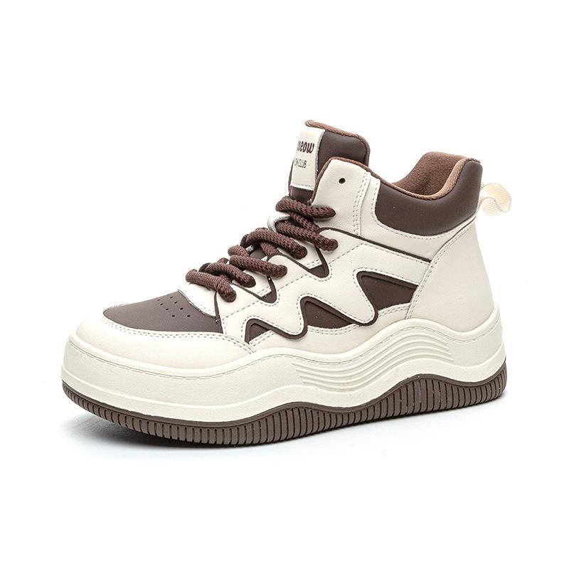 Thick-soled High-top Women's Autumn New Super-fire Heightening and Velvet Sports and Leisure Women's Shoes