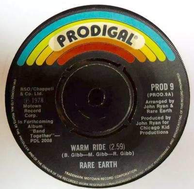 7inch Record RARE EARTH - Warm Ride PROD9 Prodigal 1978 UK Rock Used