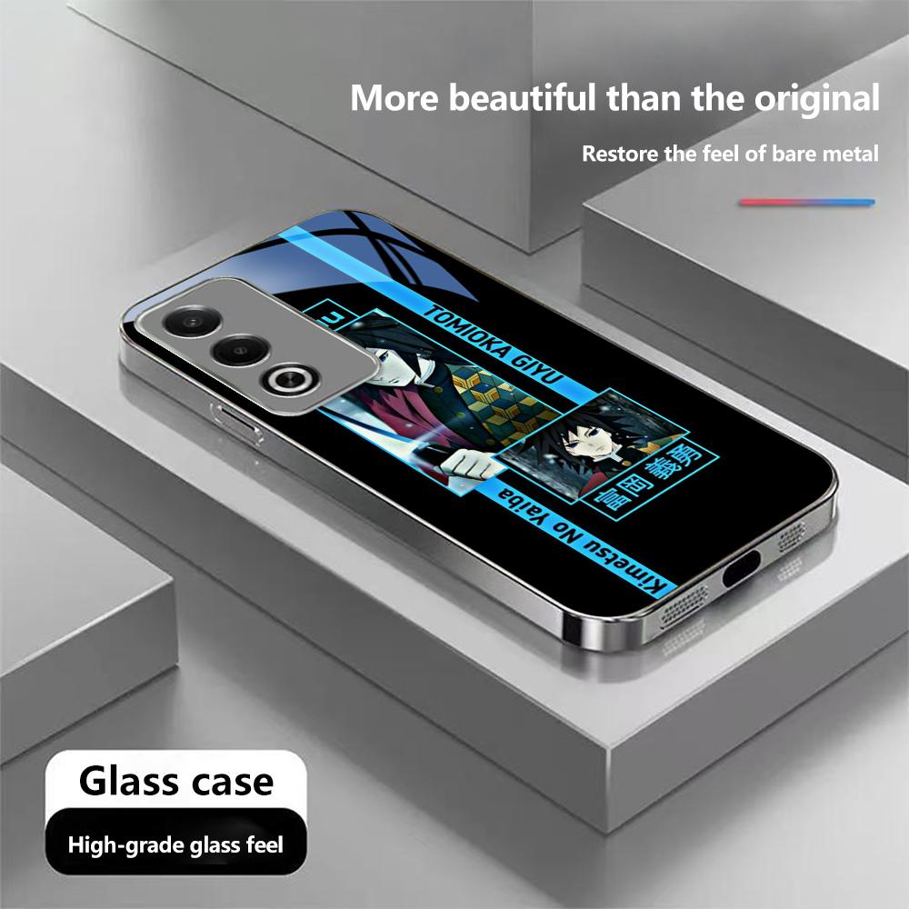 

Чехол для телефона N157 Demon Slayer для iPhone 16 15 Pro Max Samsung S24 S23 Ultra A54 A35 A25 Xiaomi Redmi Note 13 12 Pro с покрытием из закаленного стекла Infinix Smart 9