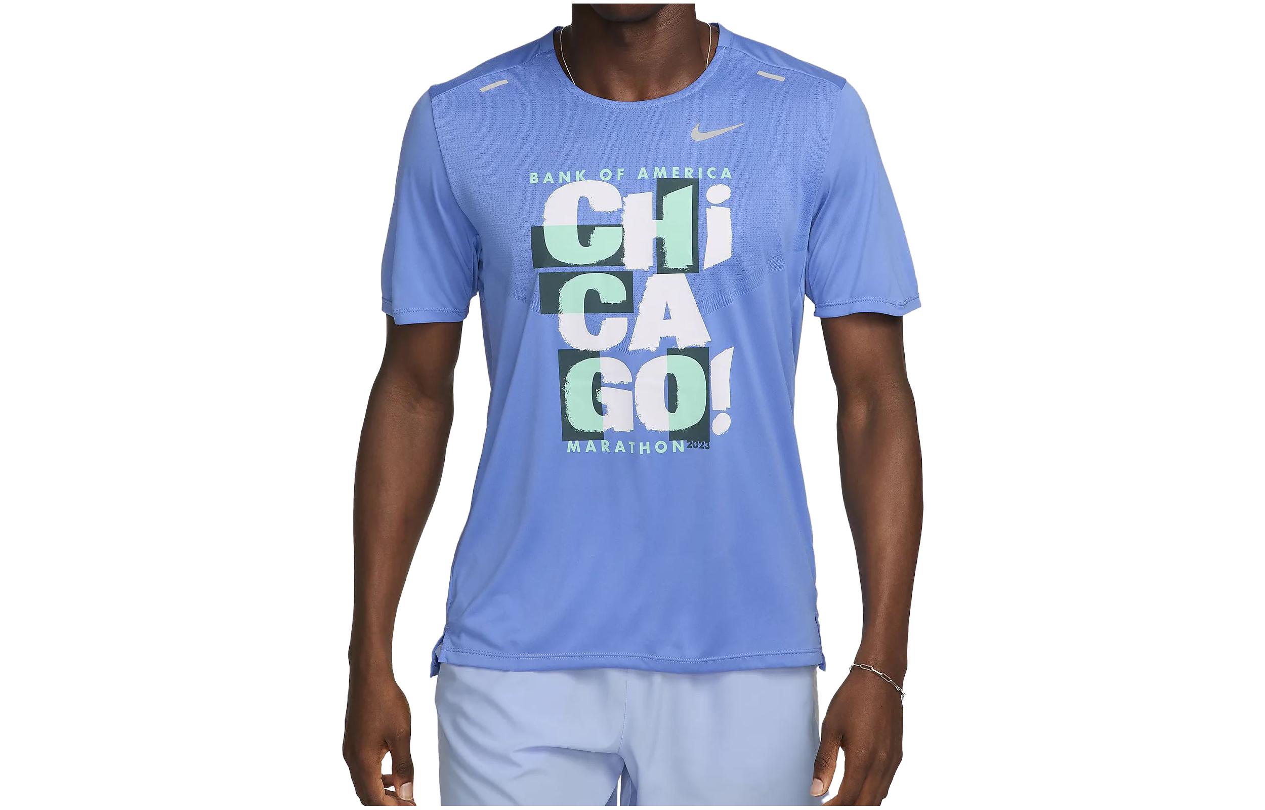 Nike T Shirts Men s Blue Crew Neck Moderate FD2689-450 S