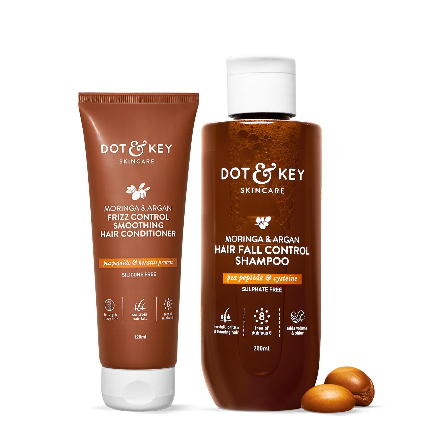 Dot & Key Moringa Argan Шампунь и кондиционер Combo | Шампунь 200 мл, Кондиционер 120 мл