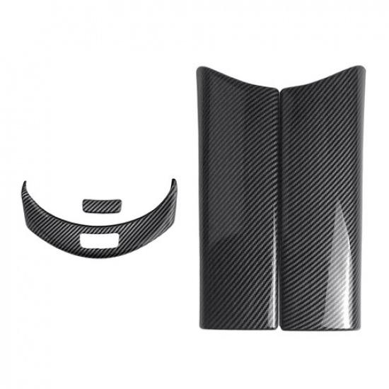Carbon Fiber Center Console Armrest Box Cover+Button Trim For Benz C Class W205
