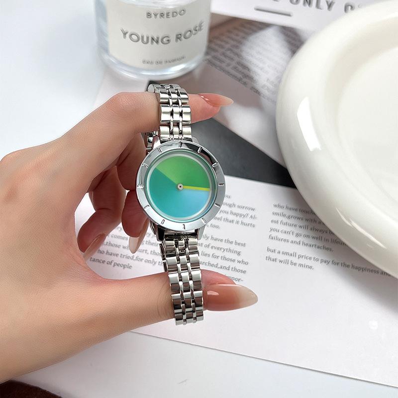 Creative Technology Sense No Pointer Women'S Watch Niche High Value Artistic Sense Simple Steel Belt Quartz Women'S Watch