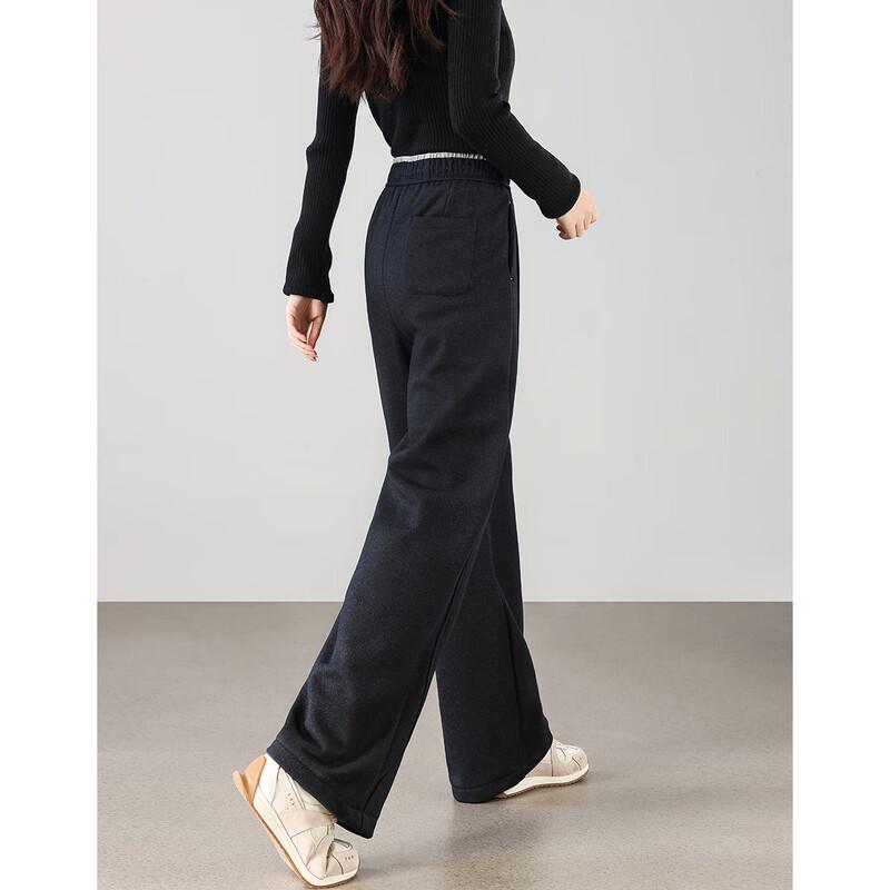 TERRE BLEUE Women's Fleece-Lined Straight-Leg Casual Pants