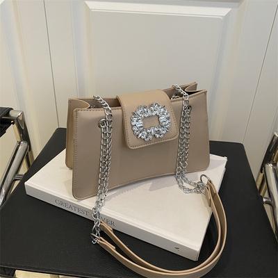 Mit Diamanten besetzte kleine quadratische Tasche Damenhandtasche Sommer neue Mode leichter Luxus Schultertasche Pendlerkette Umhängetasche