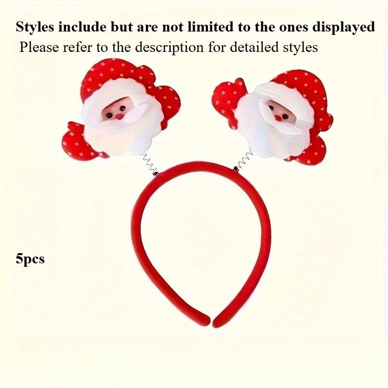 

5pcs Festive Christmas Headbands, Perfect for Holiday Party Decorations, Holiday Headbands Christmas Accessories