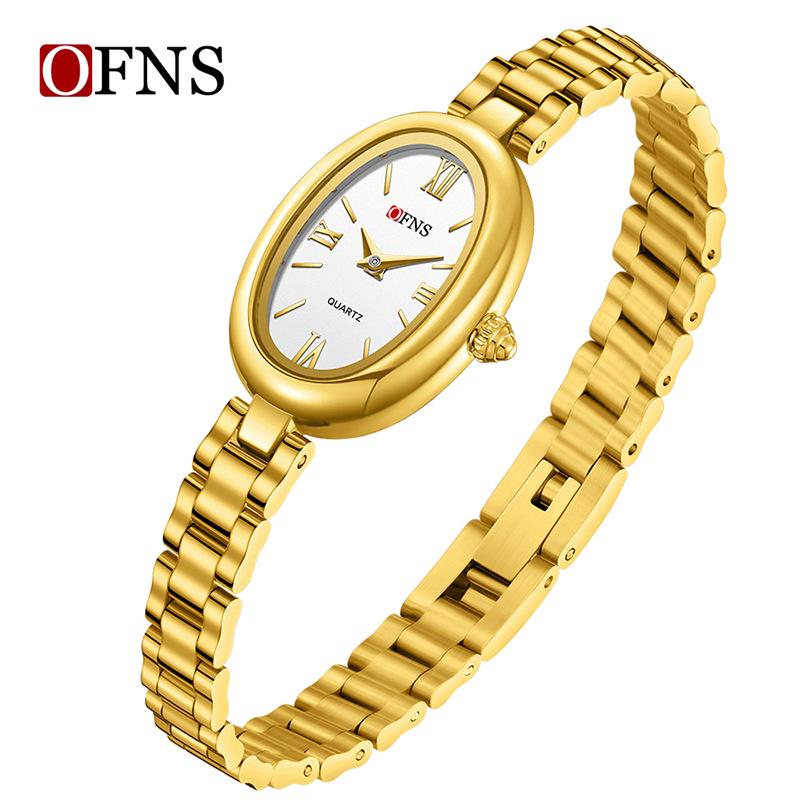 OFNS Women's Vintage Oval Waterproof Quartz Watch - French Minimalist Fashion Hot Seller