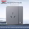 DELIXI 16A Wall Switch Socket for Air Conditioner & Computer, Household Panel, 86 Type, Starry Sky Gray.