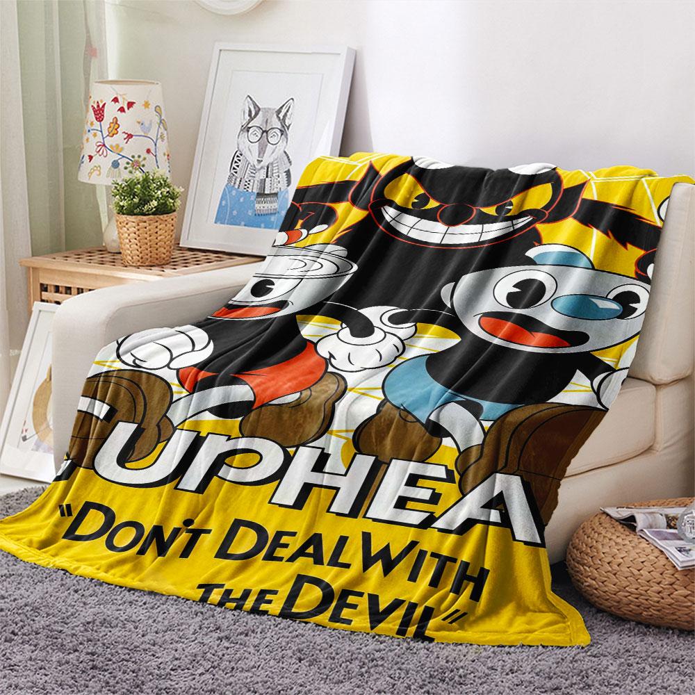 Cuphead Vintage Stars Blanket, High quality Comfortable for All Seasons, Home Decor, Warmth and Comfort