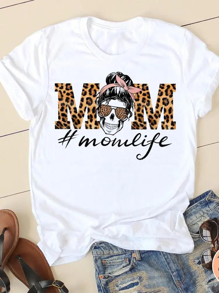 Summer Tshirts Clothing Short Sleeve Tee Clothes Fashion Sweet Love Mom Casual Ladies Print Women Female Oversized Graphic Tee