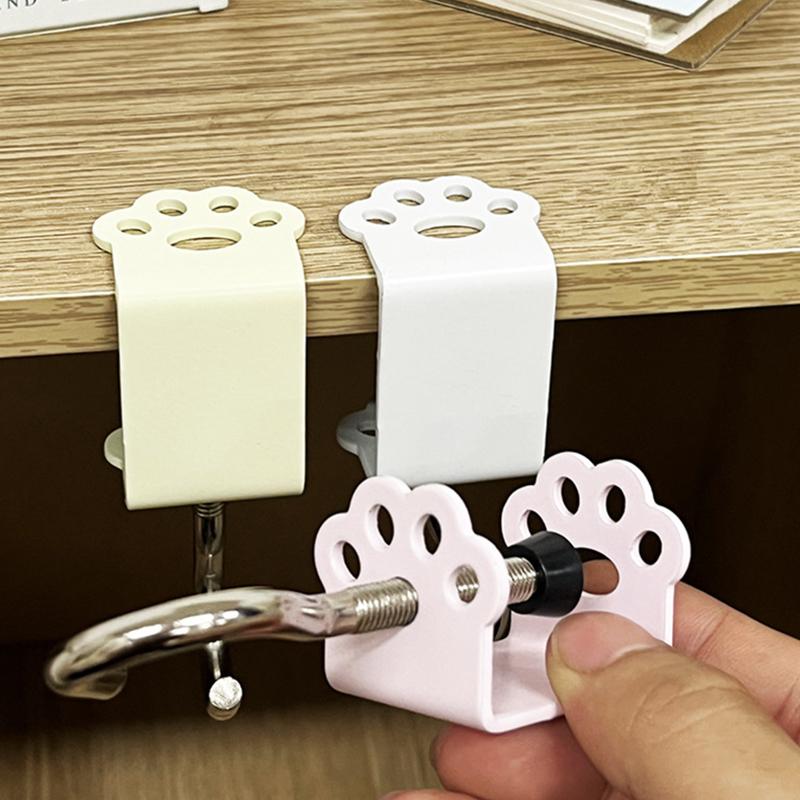 Cat Claw Hook Adjustable Desk Edge Hook Bag Hook Table Side Hanging Storage Rack Headset Desk Hanger School Home Universal Hook