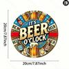 Antique Metal Tin Sign Beer O Clock Wall Decor Kitchen Hanging Art 8x8 Inch