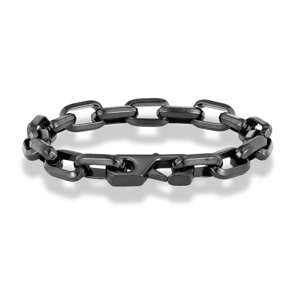 Never Fade Stainless Steel Rectangle Chain Bracelet Men Women Vintage Locomotive Motorcycle Bracelets Black Gold Color Jewelry