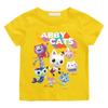 Christmas Gabby Dollhouse Cartoon Print Tshirt Girls Kawaii Kids Clothes Cute Cat T-Shirt Children Clothing Summer Short Sleeve