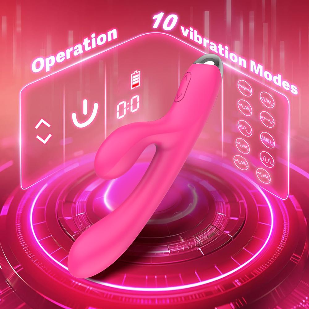 Powerful Rabbit Vibrator Female for Women G Spot Clitoris Stimulator Vagina Nipple Massage Dildo Silent Adults Sex Toy for Women