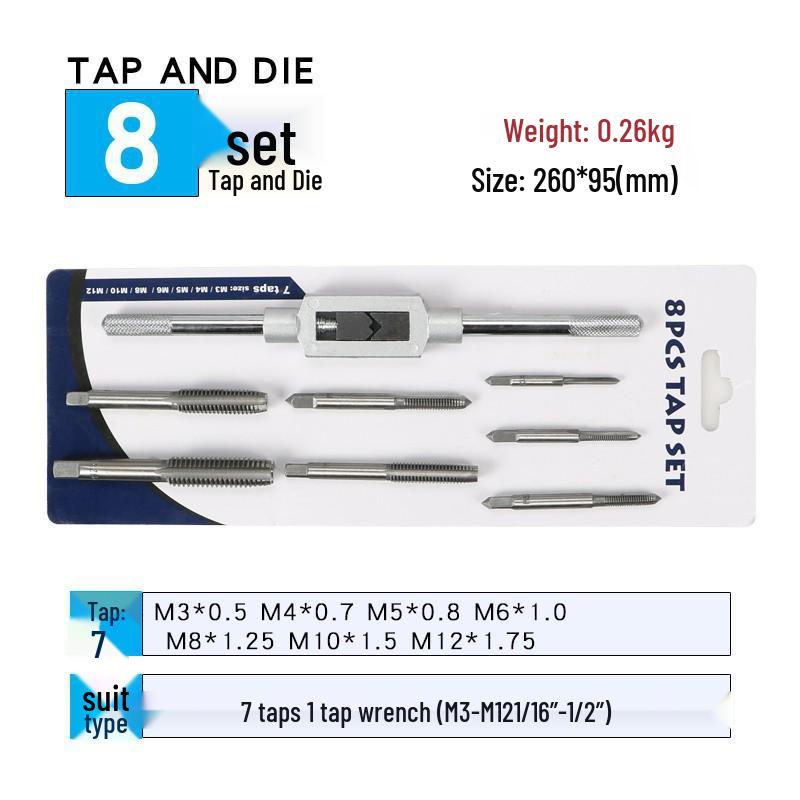Metric Tap and Die Set with Hand Wrench