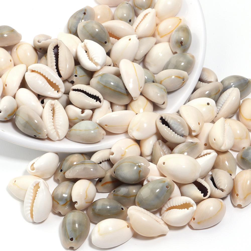 50g Pack Natural Double-Hole Small Shells, DIY Pendant Accessories