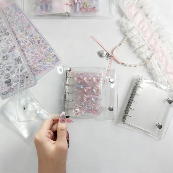 PVC Clear Binder Cover M5 A6 A7 Size 5-Hole Replacement Shell for Photo Cards