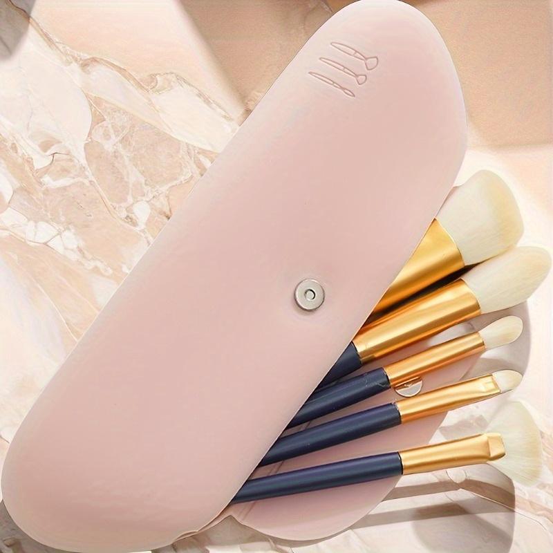 1Pc Portable Dustproof Makeup Organizer, Silicone Cosmetic Organizer Bag, Dustproof Makeup Brush Carrying Case