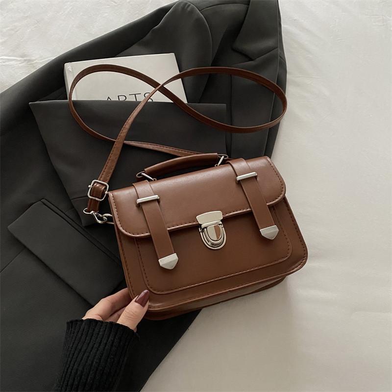 Unique Fashionable Small Square Bag For Women With Beautiful Retro Design Elements коричневый