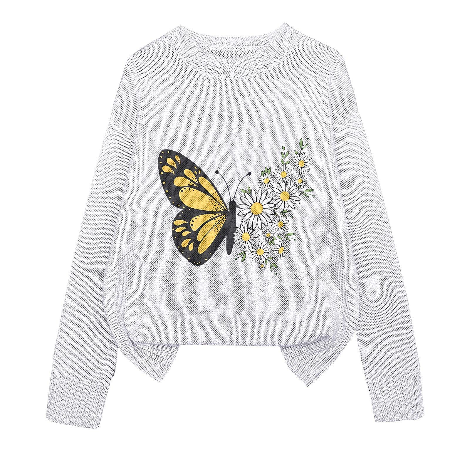 YZH-8 Crew Neck Pullover Printed Autumn Sweater Long Sleeve TEMU Halloween Hot Sale S