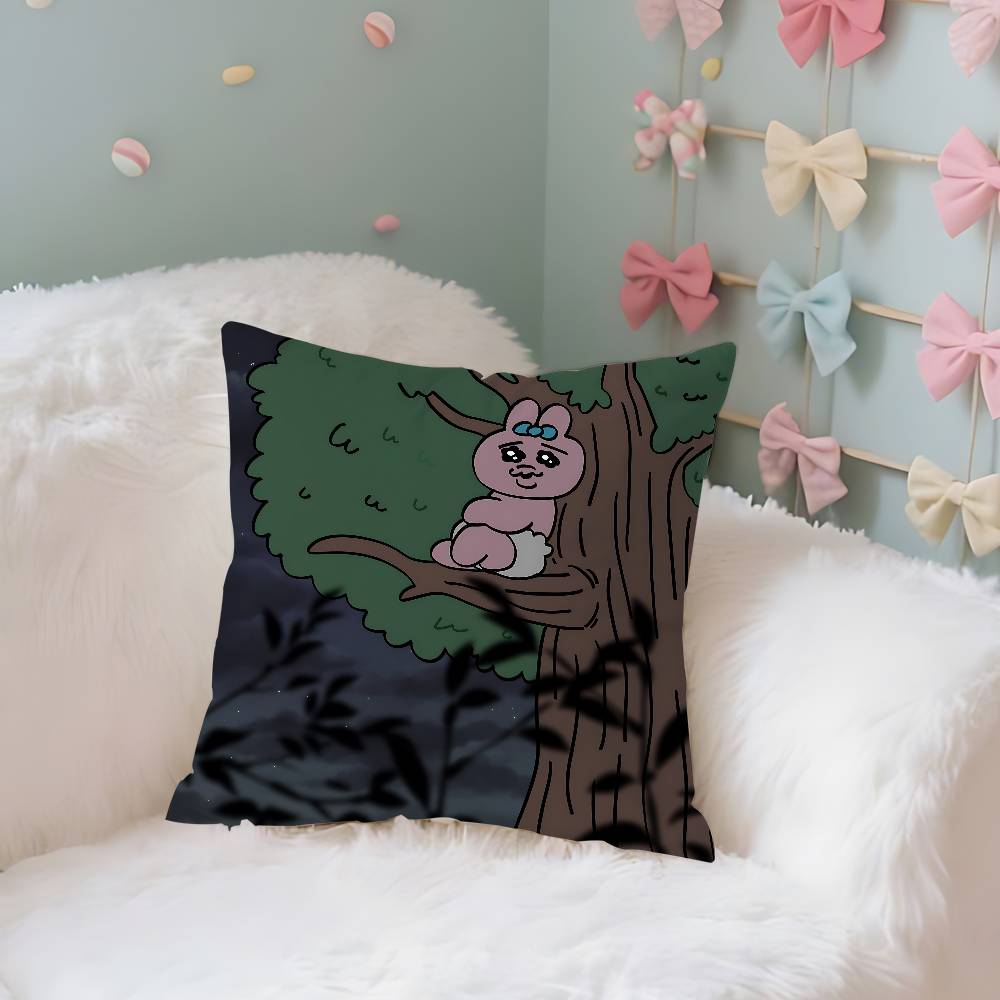 O-Opanchu-S U-Usagi Case Plush Fabric Soft Pillowcase Double Sided Print Cushion Cover Household Gifts