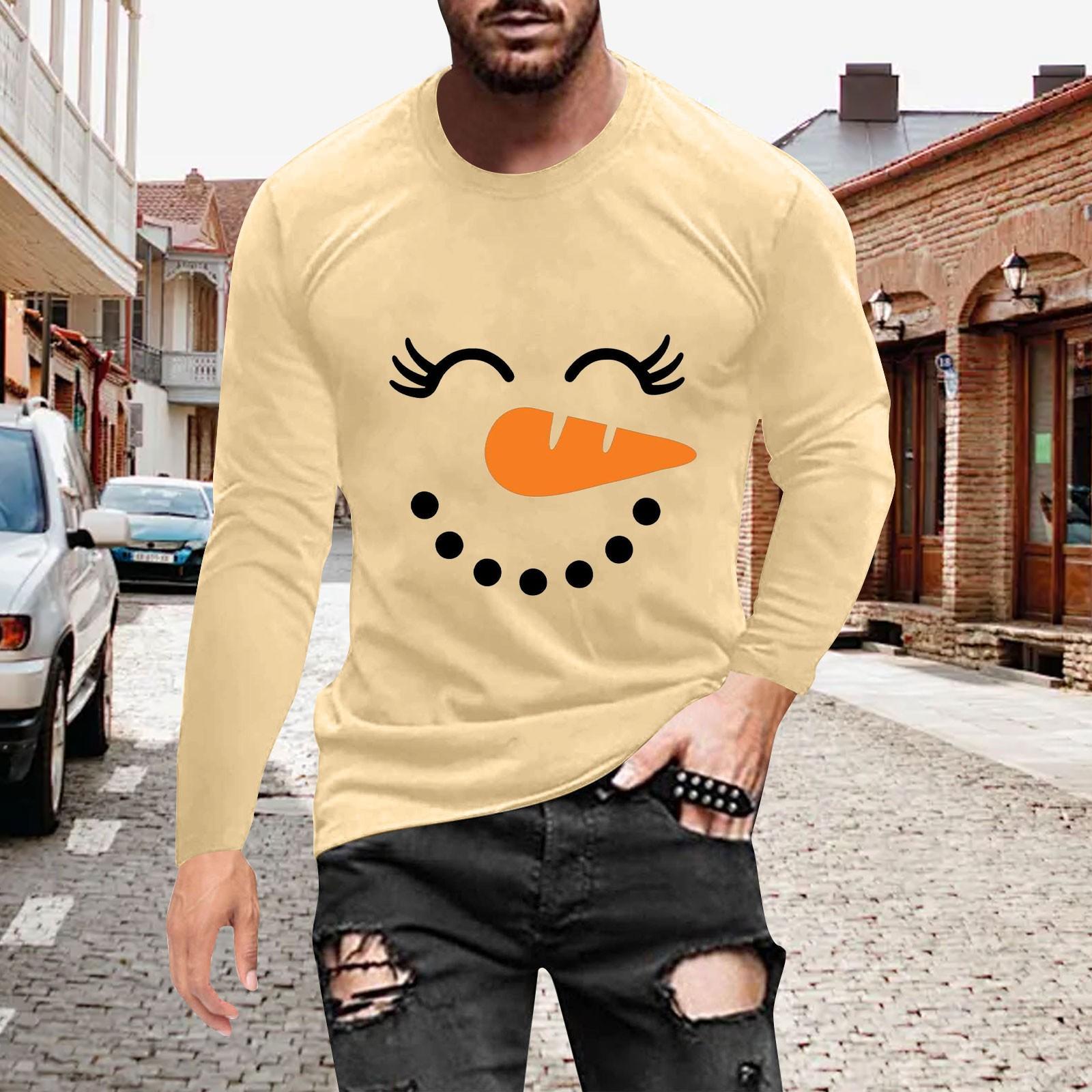 Муж Футболка Круглый вырез Одежда Одежда На открытом воздухе Длинный рукав С принтом Модельер Винтаж L хаки 1498₽