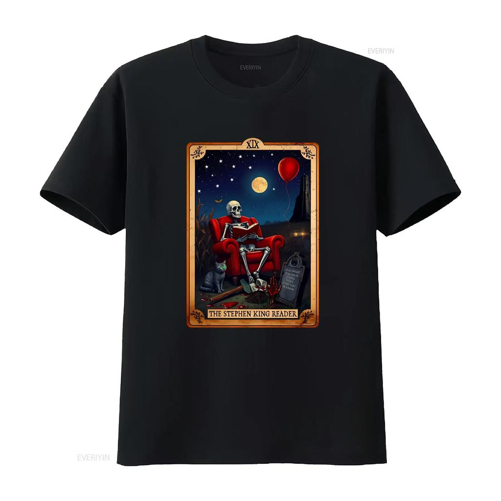 The Reader Stephen King Inspired Tarot Card T Shirt Perfect for Lover Vintage Style Horror Vintage Washed Stretched Comfortable