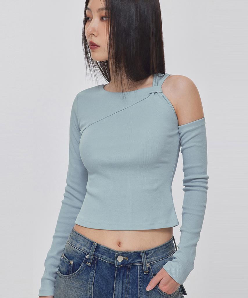 TOPGIRL Twisted Detail Shoulder Cutout Top_T326Tp122